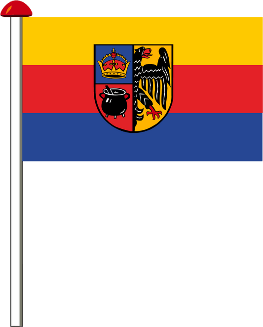 Regionalflagge Nordfriesland mit Wappen