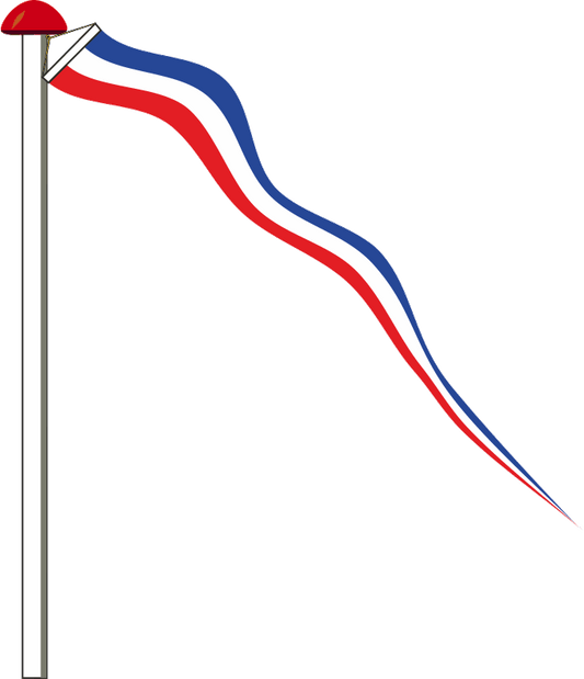 Windwimpel Schleswig-Holstein mit Holzstab - Dreieckige Flagge in Landesfarben für Fahnenmast